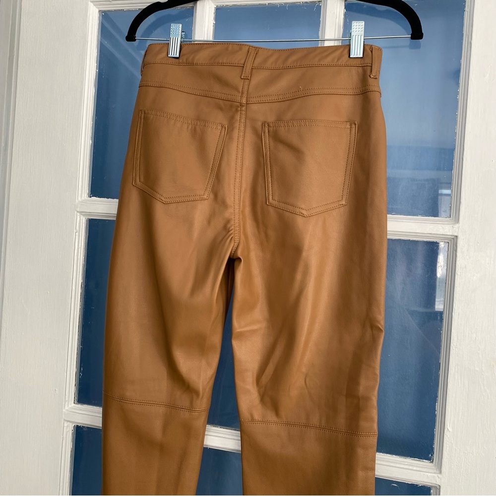 Elie Tahari Vegan Leather Pants Desert Tan sz 2 - Picture 10 of 11